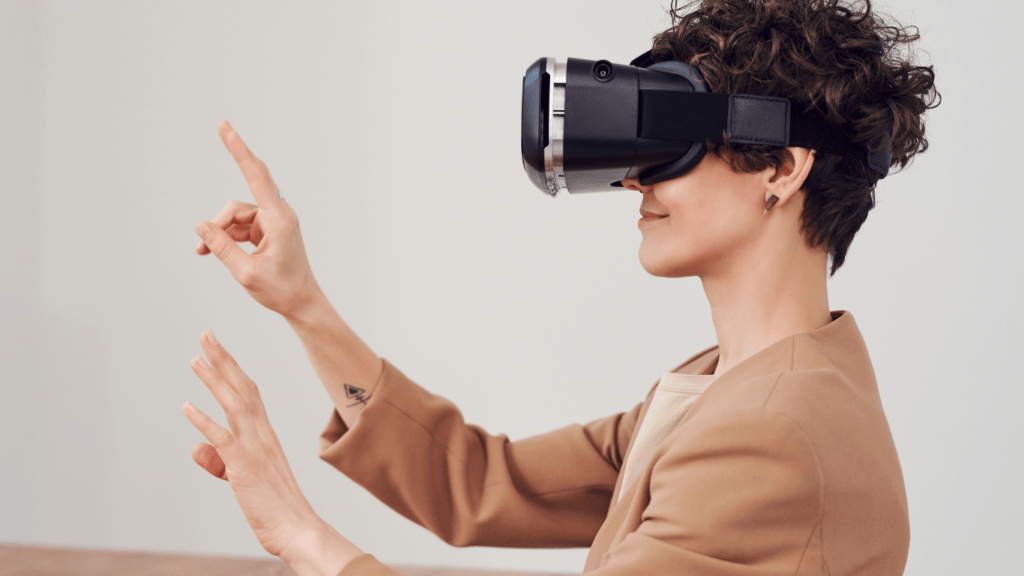 Woman using VR