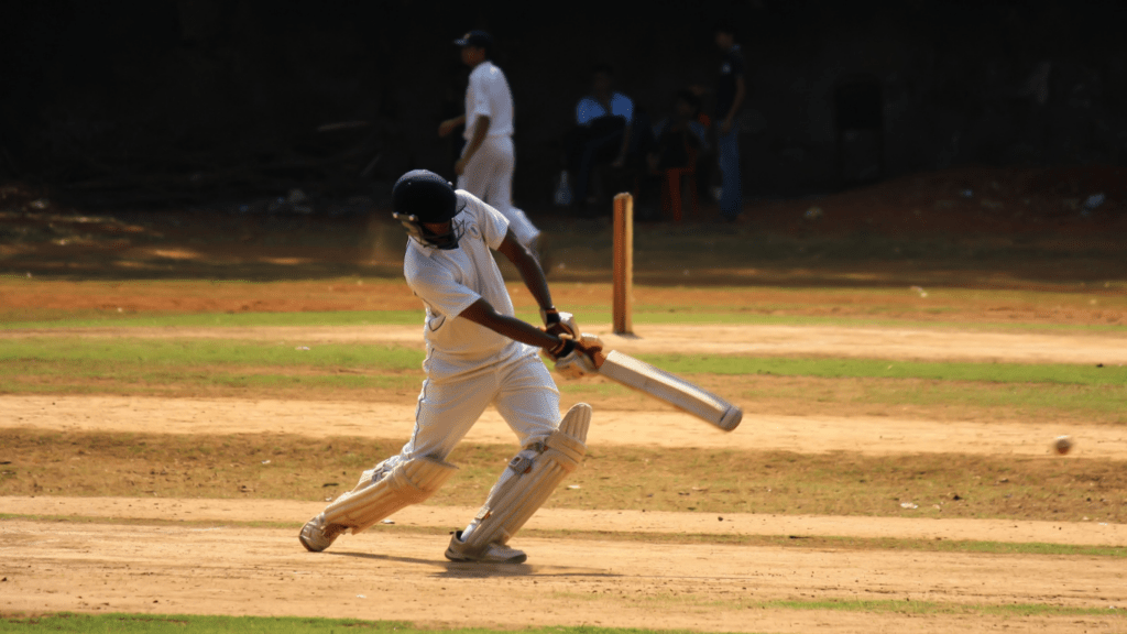 Playing cricket