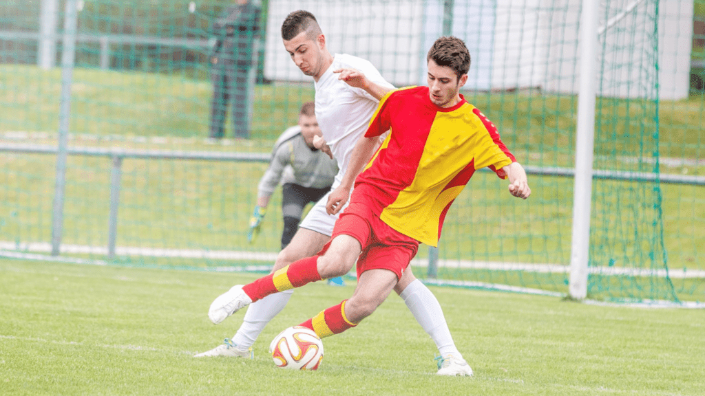 Playing Football in the field