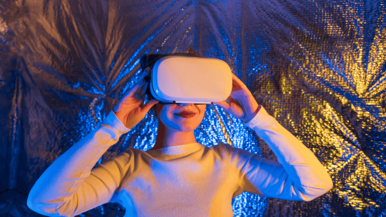 Woman using VR